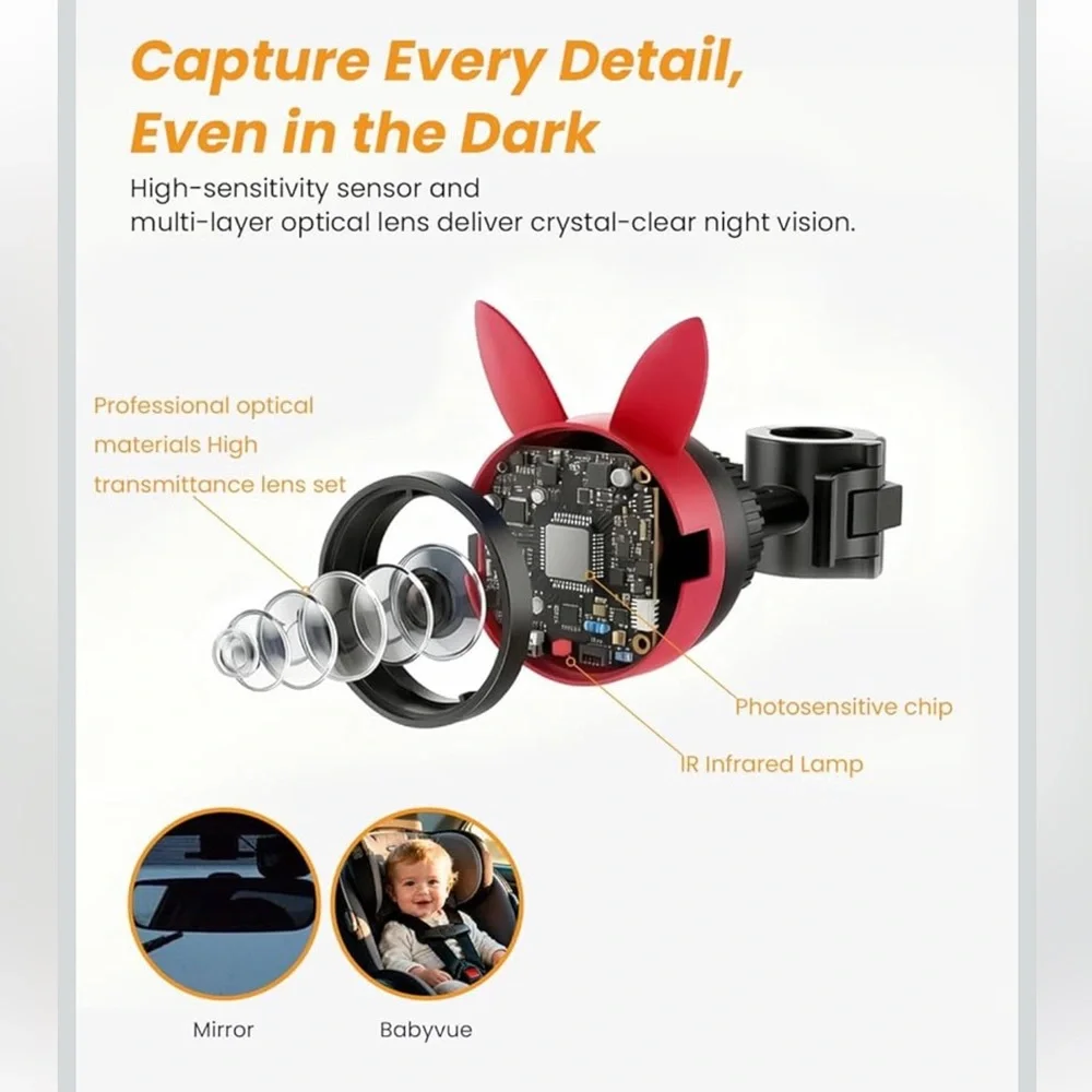 Babyvue BV2 USB Baby Car Camera, 4.5'' HD 1080P - NEW - Picture 6 of 10